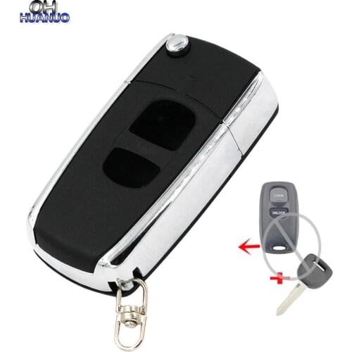 2 Buttons Remote Flip Car Key Case Shell Fob For Mazda 2 3 5 6 323 626