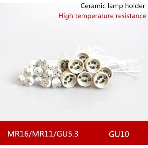 10pcs/package GU10/MR16/MR11/GU5.3/G5.3 bulb base LED bulb aging test base ceramic base high temperature resistance
