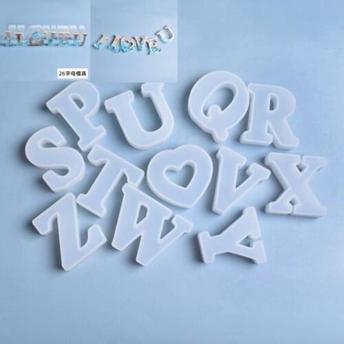 DIY Handmade crystal glue Epoxy Resin mold digital 26 letter Jewelry Making decoration letter silicone mold For Resin Mold