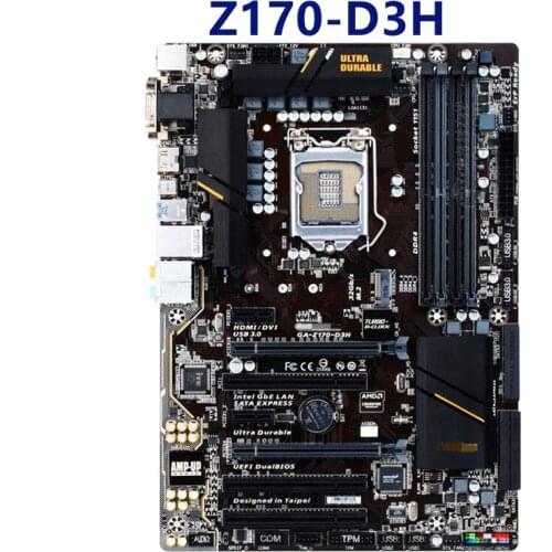 For gigabyte GA-Z170M-D3H Z170 Original Used Desktop Motherboard Z170 LGA 1151 DDR4 64G USB3.1 ATX