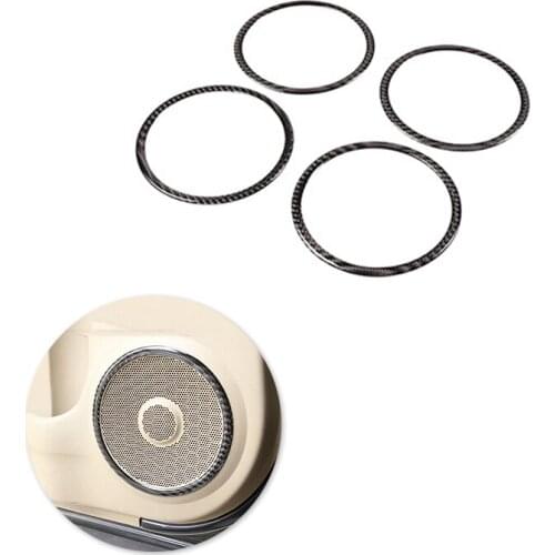 For Honda CRV 2007 2008 2009 2010 2011 4pcs Car Interior Door Audio Speaker Ring Carbon Fiber Cover Decor