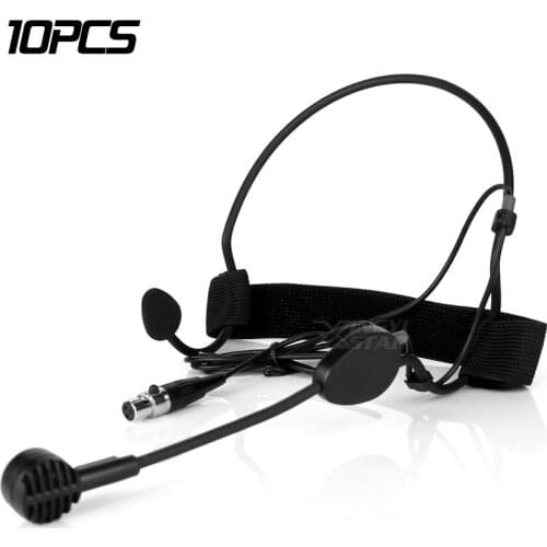 10Pcs WH20TQG Mini XLR 3 Pin Headworn Dynamic Microphone Headset Mic For SAMSON UT1 ST2 T32M AL300 Wireless Beltpack Transmitter