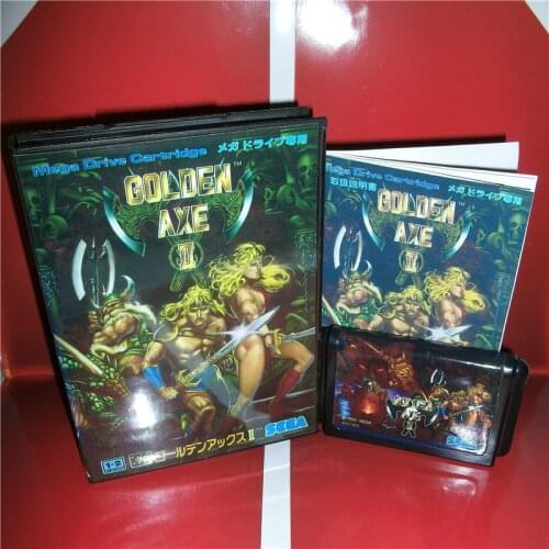 Golden Axe II - MD Game Cartridge Japan Cover with box and manual For Sega Megadrive Genesis Video Game Console 16 bit MD card