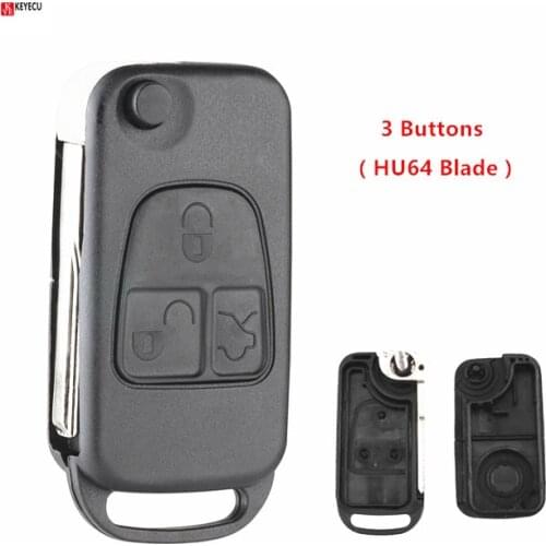 Keyecu New Flip Floding Key Shell Case Fit For 3 Buttons Mercedes Benz ML C CL S Class HU64