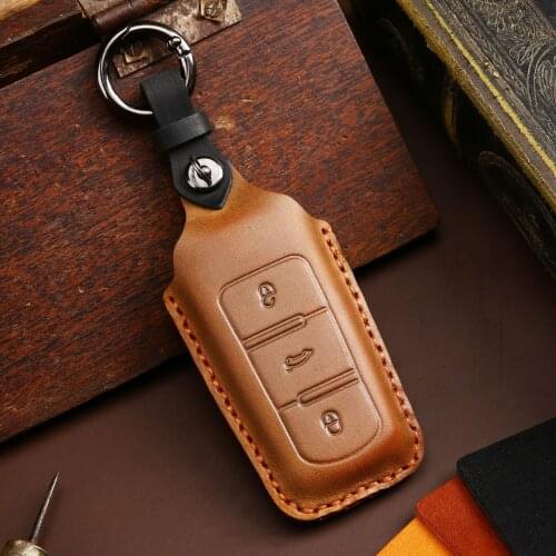 Leather Car Remote Key Fob Shell Cover Case For VOLKSWAGEN CC Passat B6 3C B7 Holder Protector car styling