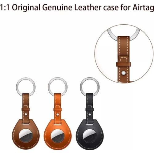 High Quality Leather Case For Apple Airtags Protective Cover For Apple Locator Tracker Anti-lost Device Keychain Protect Sleeve