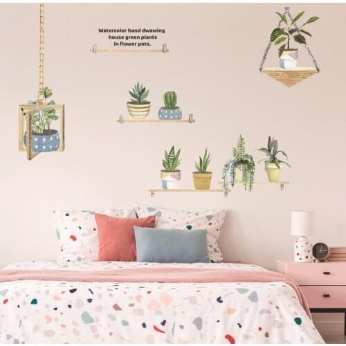 Creative Wall Hanging Basket Wall Stickers Bedroom Living Room Decoration Sofa TV Backdrop Decal Removable Room Decor