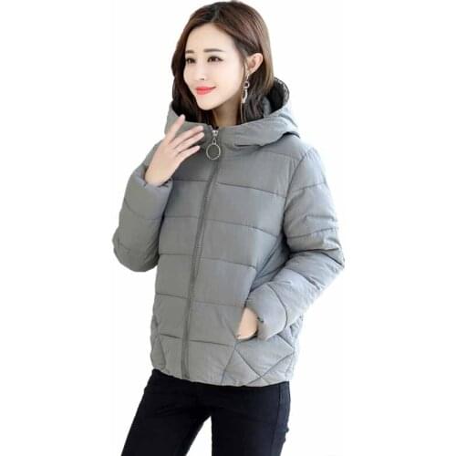 2019 ladies fashion Plus size L-6XL winter jacket women Hooded outerwear short wadded jacket female padded parka overcoat G448