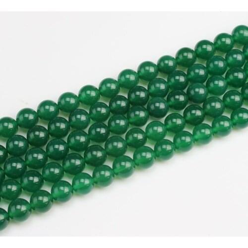 Natural Green Agate Onyx AAA Fine Gemstone 4 6 8 10 12mm Round Loose Beads Accessories for Necklace Bracelet DIY Jewelry Making