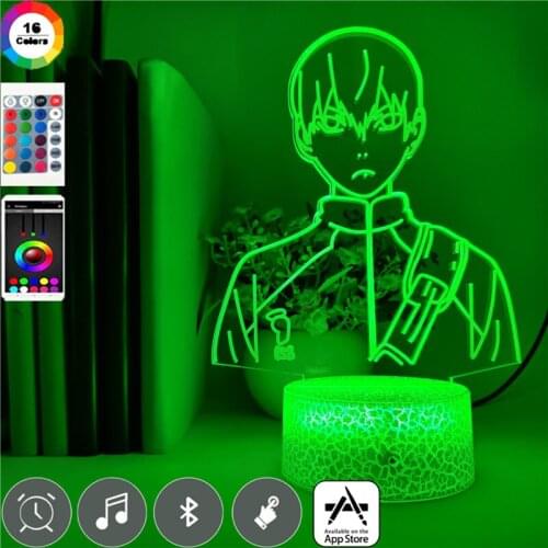 3D Night Light Anime LED Haikyuu Lamp Bedside Volleyball Junior Smart Phone Control Fans Gift Colors Changing Atmosphere Decor