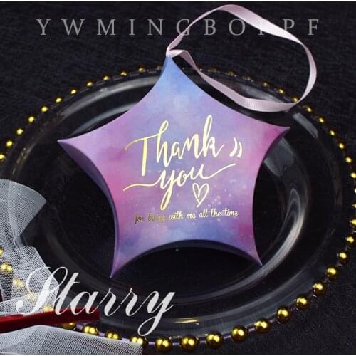 New Creative Wedding Favors Gift Bags with Handles Sweet Stars Shape Candy Boxes Baby Shower Party Gift Boxes Packing Supplies
