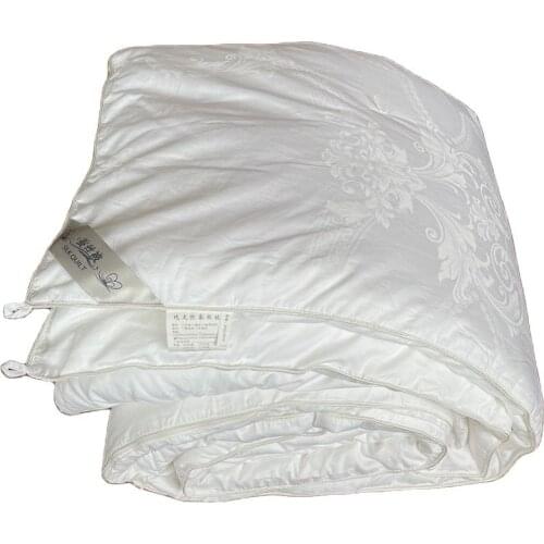 Authentic Handmade Grade Mulberry Silk Comforter Ultra Fluffy And Soft Smooth Silk Comforter With 300TC Cotton Shell