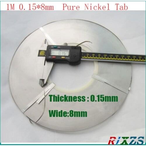 1M 0.15x8mm Pure nickel tab 18650 26650 32650 welding nickel tab welding pure tab