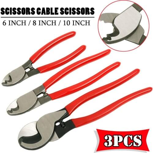 3Pcs 6"8"10" Electrical Wire Cutting Plier Electrician Hand Tool Cable Cutter Crimping Plier Electric Wire Cutting Stripper Tool