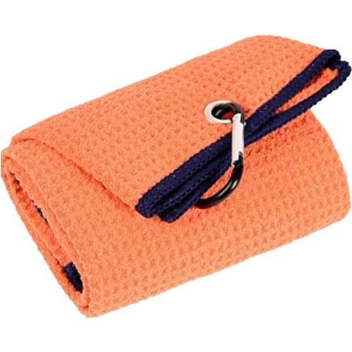 30*50cm Golf Towel Waffle Pattern Cotton With Carabiner Cleaning Towels Microfiber Hook Cleans Golf Towel