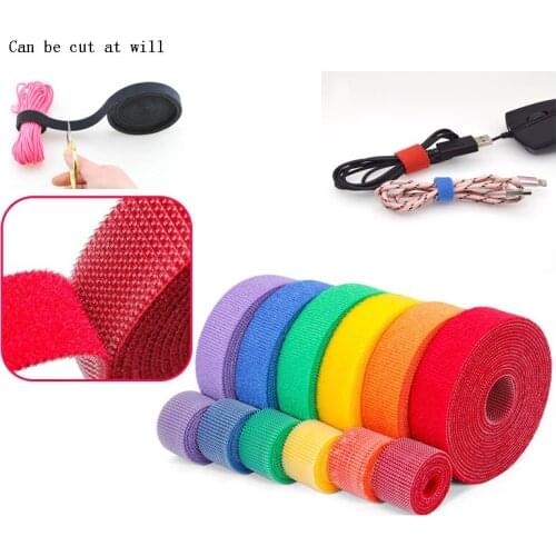 5yards 10-20mm Color Velcros Self Adhesive Fastener Tape Reusable Strong Hooks Loops Cable Tie Magic tape DIY Ribbon Strap Seals