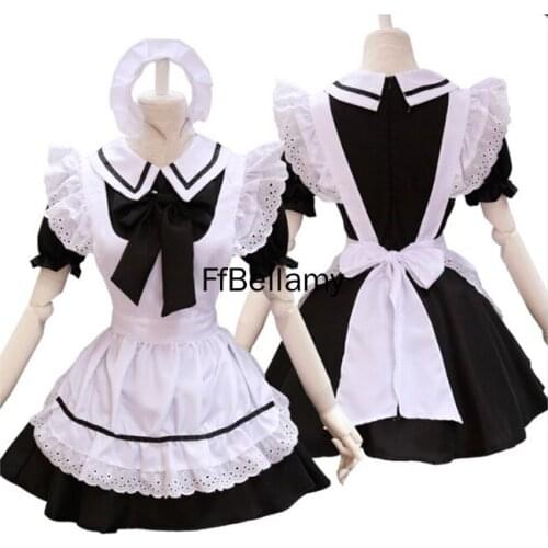 Haute couture Princess Maid Vintage Gothic Lolita Dress Sweet CAT Cute Japanese Girls dress White Carnival Costumes