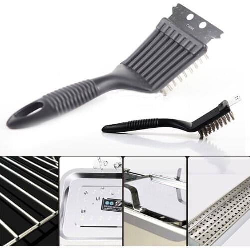 1 PC BBQ Grill Brush Barbecue Wire Stainless Steel Cleaner Brush and Scraper Cleaning Tool Barbecue Accessories bbq brush
