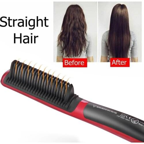 Hair Styling Brush Hair Straightener Straight hair comb Hot Heating Hair Straight Styler Curling Iron Hair Curler Comb Gifts For