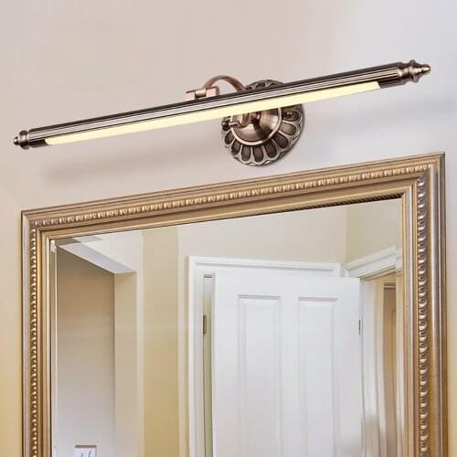 American retro copper color bathroom led mirror headlight bathroom mirror cabinet anti-fog makeup mirror lamp hotel picture lamp