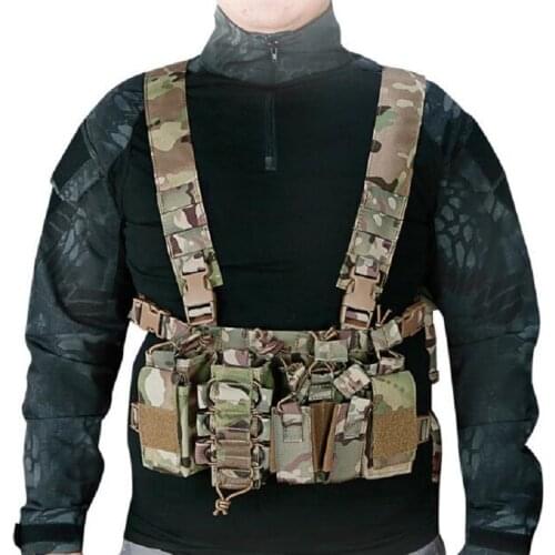 Tactical Chest Vest Military Equipment Heavy Duty Vest With Radio Harness Front Pouch For CS Outdoor Protective