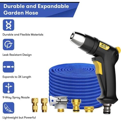 High-pressure Water Gun For Cleaning Car Wash Machine Garden Expandable Watering Hose Nozzle Sprinkler Foam Water Gun