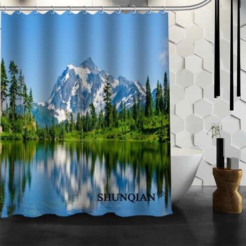 New Custom Beautiful Nature Shower Curtains Polyester Bathroom Waterproof Bath Curtain Size 150X180cm165X200cm180X200cm