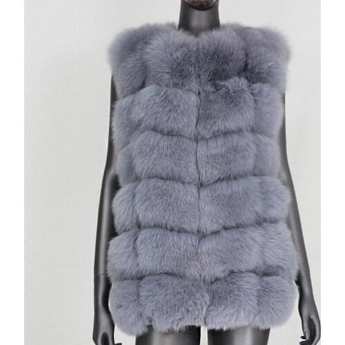 2021 Winter Jacket Women Real Fur Coat Natural Fox Fur Vest Slim Thick Warm Outerwear sleeveless new fashion streetwear