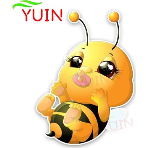Animal Decal Lovely Honey Bee Baby Car Sticker Fashion Style PVC Body Decoration Accessories Waterproof Sunscreen Decals 17*12cm