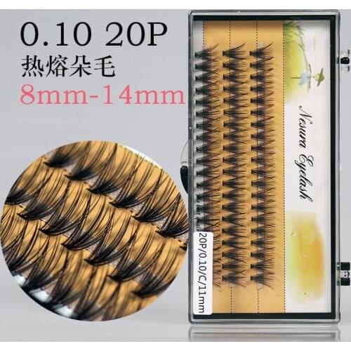 0.10 20pcs/knots C Scarecrow Hot melt Grafted eyelashes Single plant Imitation mink hair For eyelashers soft natural thick
