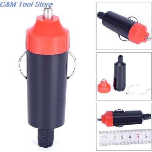 1pc Motorcycle Socket Power Charger Adapter Connector + Fuse Converter Plug 12V Male Car Cigarette Lighter Socket Plug