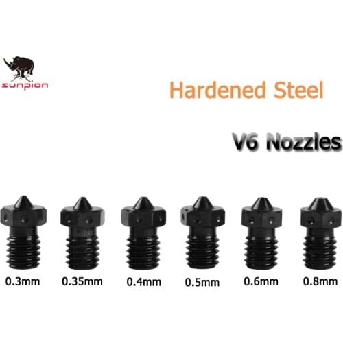 1PCS Top quality A2 Hardened Steel V6 Nozzles for printing PEI PEEK or Carbon fiber filament for E3D HOTEND