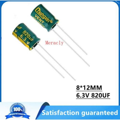 10pcs 6.3V 820UF 20% High frequency low impedance electrolytic capacitor Power supply motherboard High temperature resistance