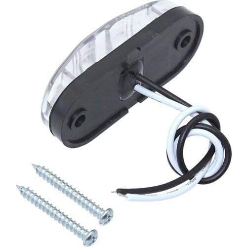 2 Pieces Of White LED Side Marker Light Headlight Assembly Safety Light Clearance Car Trailer Caravan 12V Waterproof Accessories