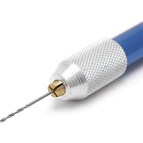 21 Pcs Mini Twist Drill Bits Set Index 61-80 w/Aluminum Hand Drill For Hobby