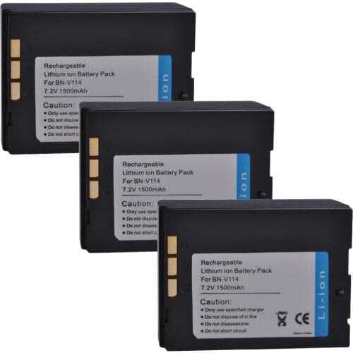 3pcs BN-V114 BNV114 BN V114 Battery for JVC GR-DVP1 GR-DX100EK GR-DX45 GR-DVP3 GR-DX106 GR-DX48 GR-DVP3 ST GR-DX107 Battery