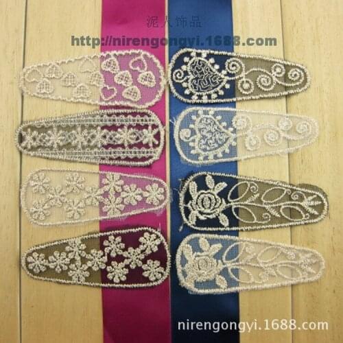 33mm Polyester lace Water Soluble Drop-shapedlace trim lacework Diy Handmade Patchwork Apparel Sewing lace Fabric 10pcs/lot