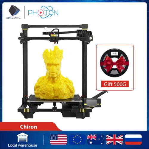 3D Printer Chiron Lager Build Size Auto-leveling Hotbed Dual Z axis Upgrade Extruder Print Anycubic 3d Printer Kit 3D Drucker