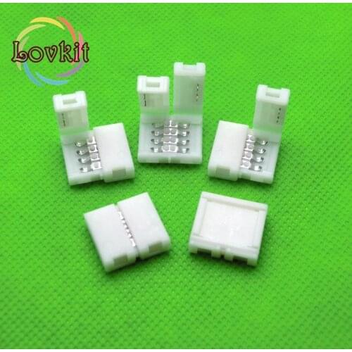 5pcs/lot, 4pin LED Strip connectors 10mm PCB board wire connection No Soldering for 5050 RGB color strip