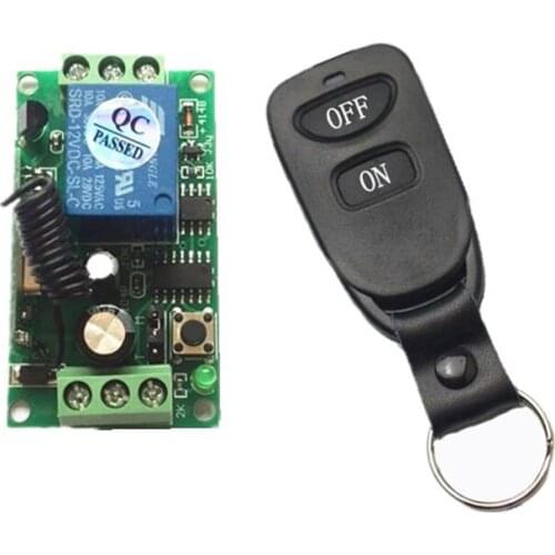 DC 12V 1CH Wireless RF Remote Control Light Switch 10A Relay Output Radio Receiver Module +Transmitter/shutters