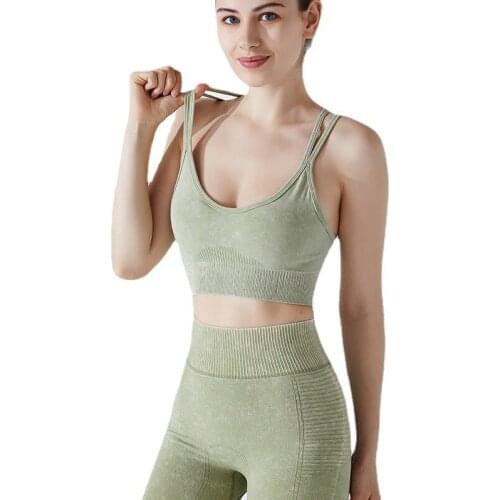 Seamless washable yoga clothes quick-drying fitness running sports bra beauty back breathable vest