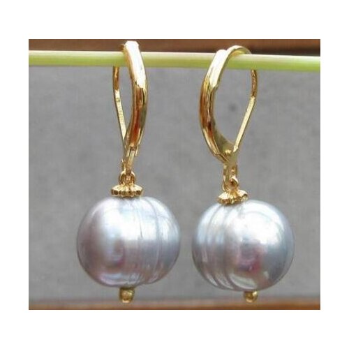 Huge AAA 10-11mm White Baroque Pearl Earrings 14K/20 YELLOW HOOK