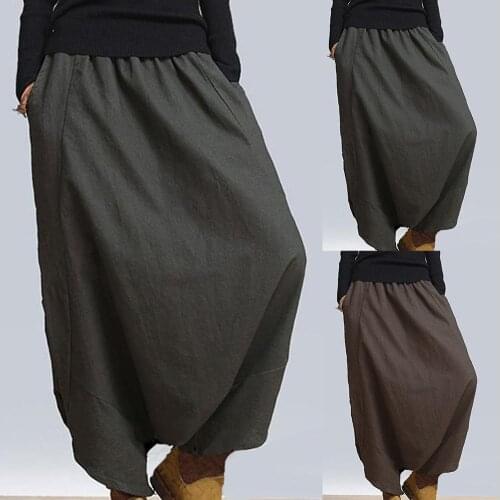 Woman pants Fashion Women Solid Color Elastic Waist Baggy Long Trousers Harem Pants woman pants sweatpants mujer pantalones