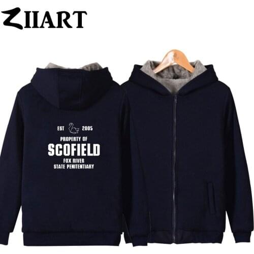 Paper Crane EST 2005 Prison Break property of scofield fox river state girls Woman Full Zip Winter Plus Velvet Parkas ZIIART