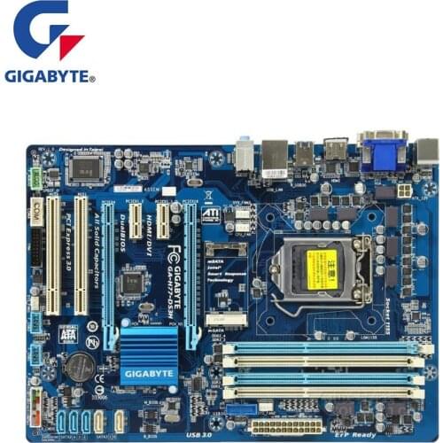 For Gigabyte GA-H77-DS3H H77-DS3H Motherboard LGA 1155 DDR3 H77 Used Desktop Mainboard SATA3 PCI-E X16 3.0