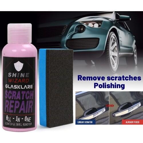 GLASKLARE 50ML/100ML Car Paint Scratch Repair Compound Paint Polishing Scratch Remover Auto Care Retreading Kit with Wash Sponge