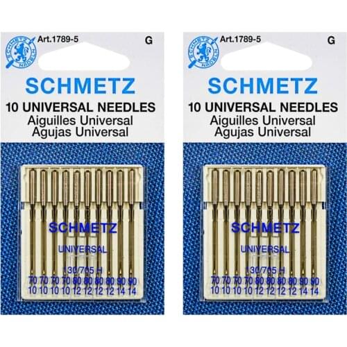 20 Pcs 2 Pack Household Sewing Machine Needles Universal Regular Standard Assorted Sizes 70/10 80/12 90/14 for All Brands