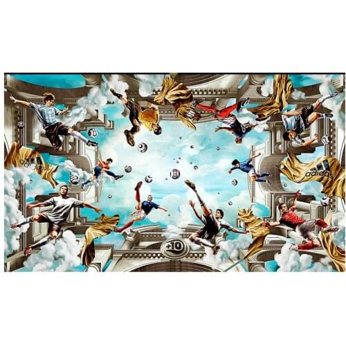 Customized 3D wallpaper 3d ceiling wallpaper murals wall Modern zenith football heaven living room home decker