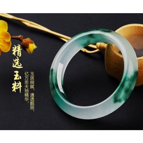 Emerald jade bracelet, female, natural Burma ice, Yang green authentic Belt Certificate
