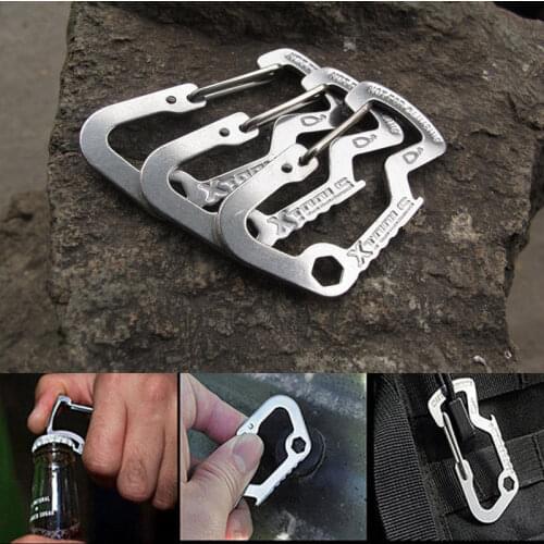 Camp Carabiner Quickdraw Tool Multipurpose Multifunction Gadget Hang Multi Climb Mountaineer Travel Buckle Hike Outdoor Mountain
